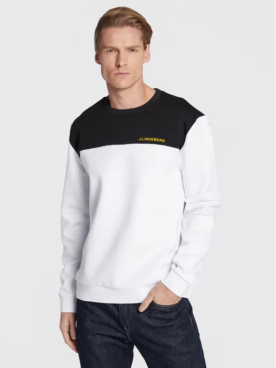 J. Lindeberg Men's Jeff Crew Neck Sweatshirt AMJS06730 0000 White