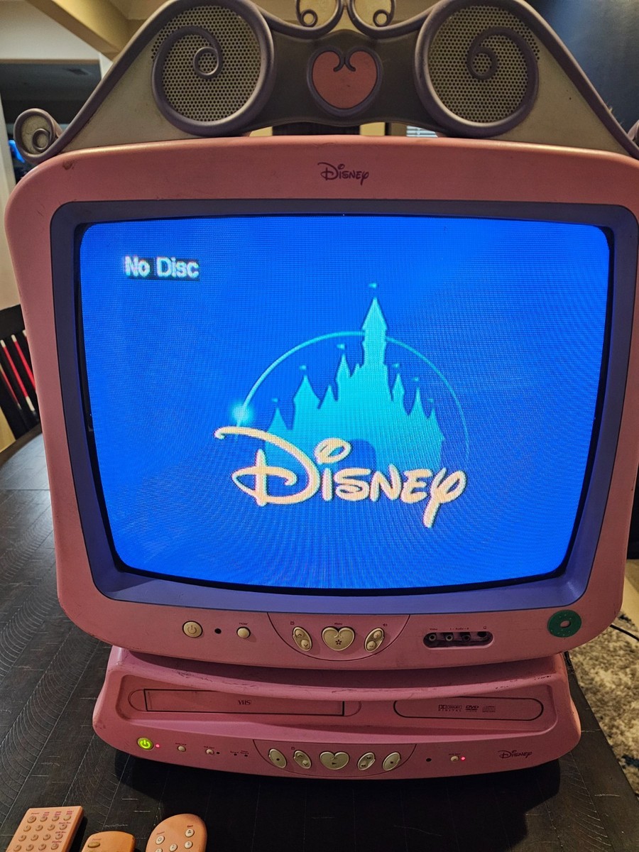 RARE Disney Princess CRT TV with Matching DVD VCR VHS Player Combo