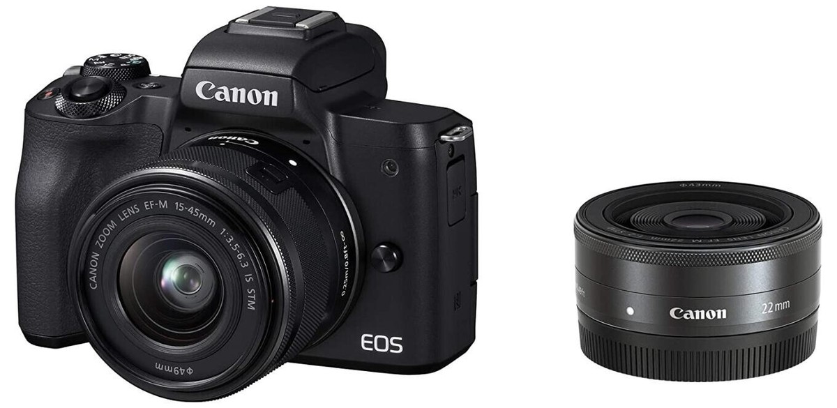 Canon Mirrorless SLR Camera EOS Kiss M Double Lens Kit Black