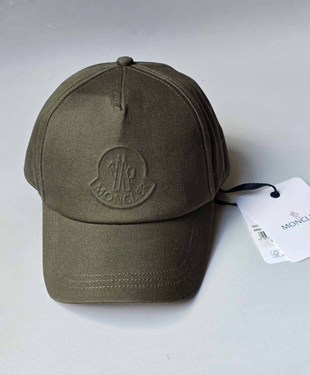 Moncler Hat Baseball Cap Olive Green Size L Large Raised Logo