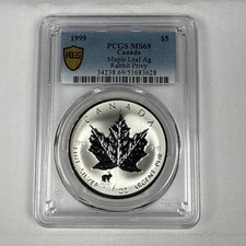Canadian Maple Leaf MS 69 PCGS Certified Silver Bullion Coins for