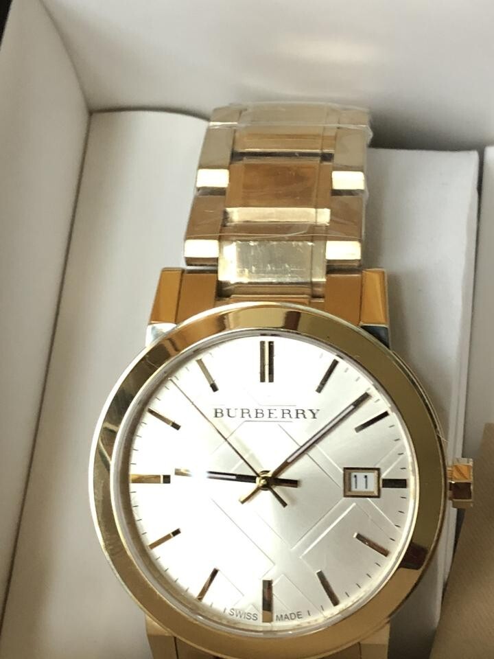 New Burberry Gold Check Swiss Bracelet Bu9003 Watch Retail $700 | eBay