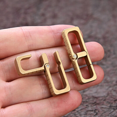 Solid Brass Portable Carabiner Key Chain Buckle Clip Snap Hook