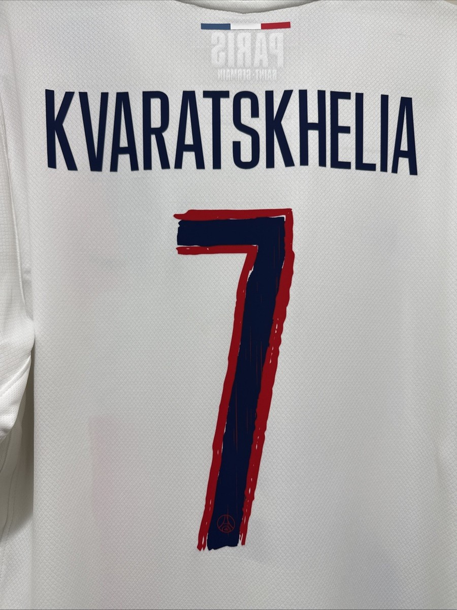 Kvaratskhelia #7 Mens LARGE Nike Paris Saint-Germain Away STADIUM