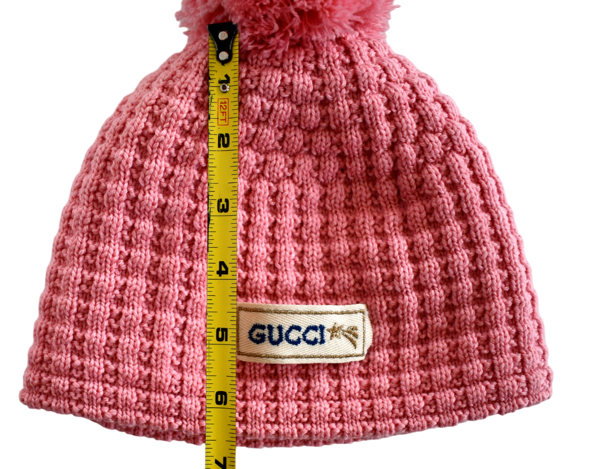 🆕️ GUCCI KIDS 100% WOOL KNIT CHILDREN'S POMPOM BEANIE Hat Size S