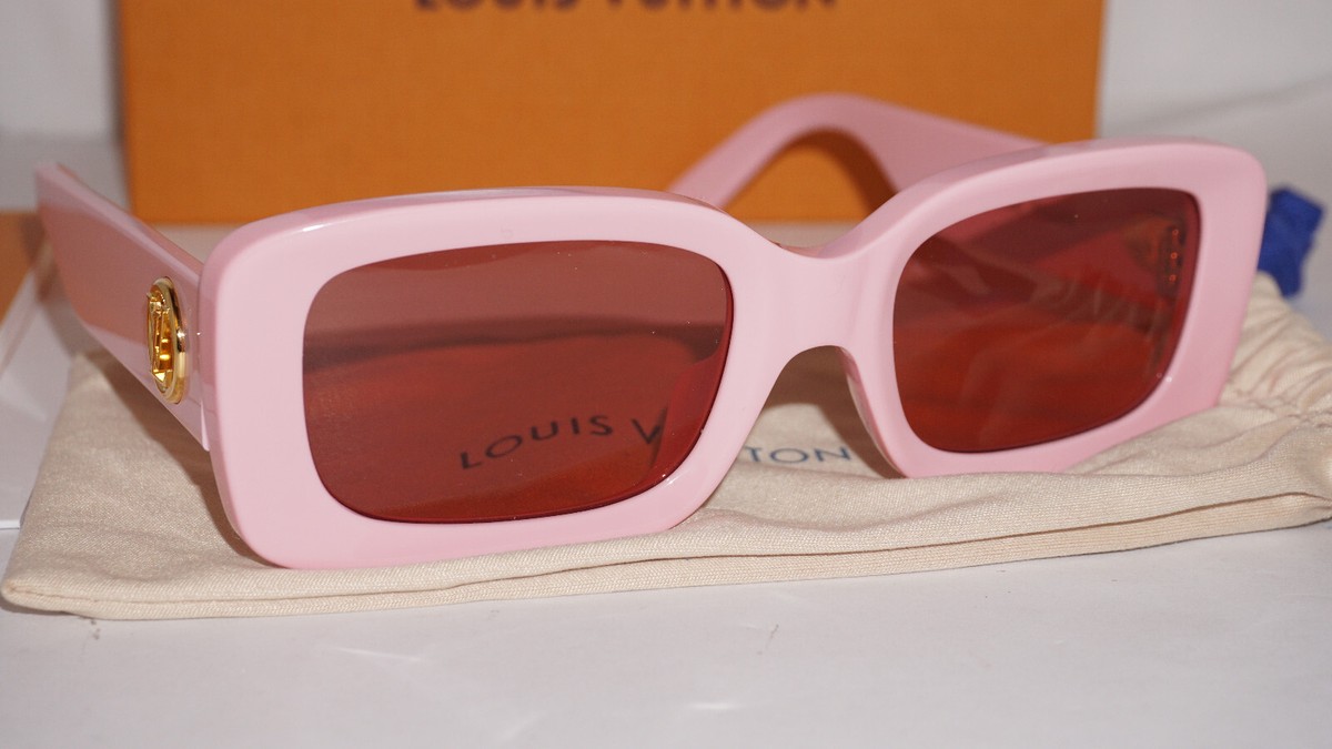 Louis Vuitton New Sunglasses Pink Pink Circle Rectangle Z2421E 9PK