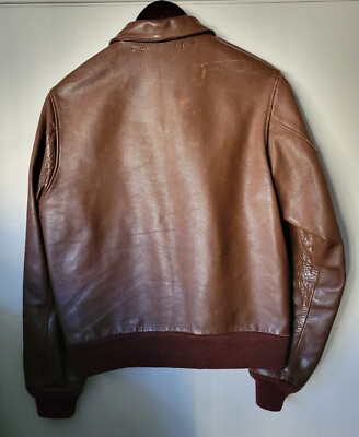 Real McCoy's A-2 Leather Bomber Flight Jacket WWII 1940s Style 40