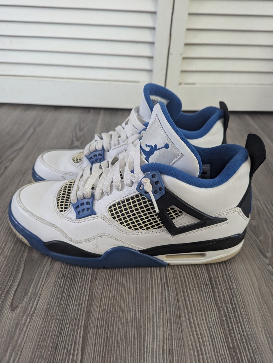 Jordan 4 Retro Motorsports 308497-117 Size 9 Men's Blue White