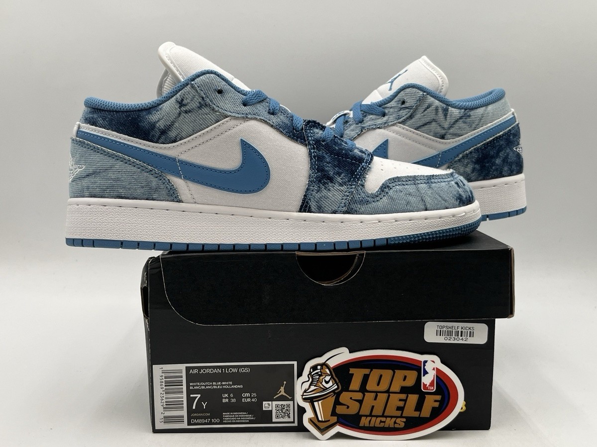 DS New Nike Air Jordan Retro 1 Low Washed Denim 2022 GS Size 7