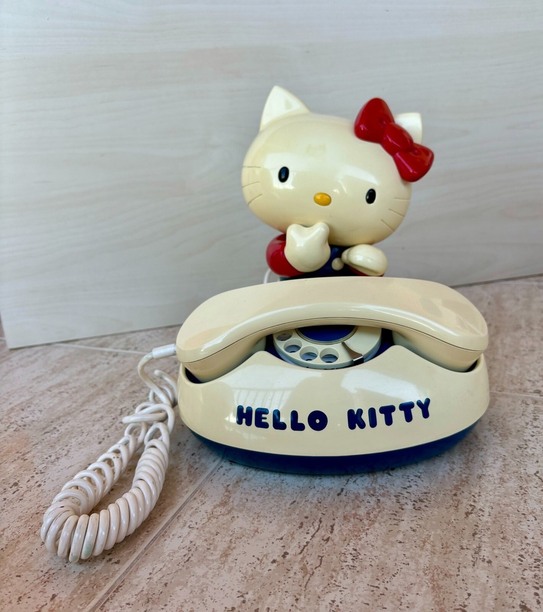 Hello Kitty Dial Telephone Retro Vintage 1976 SANRIO Blue Japan