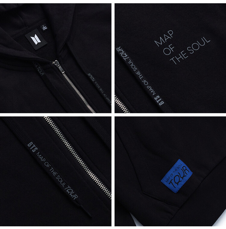 BTS MAP OF THE SOUL TOUR ZIP-UP HOODY MOT TOUR EDITION HOODIE