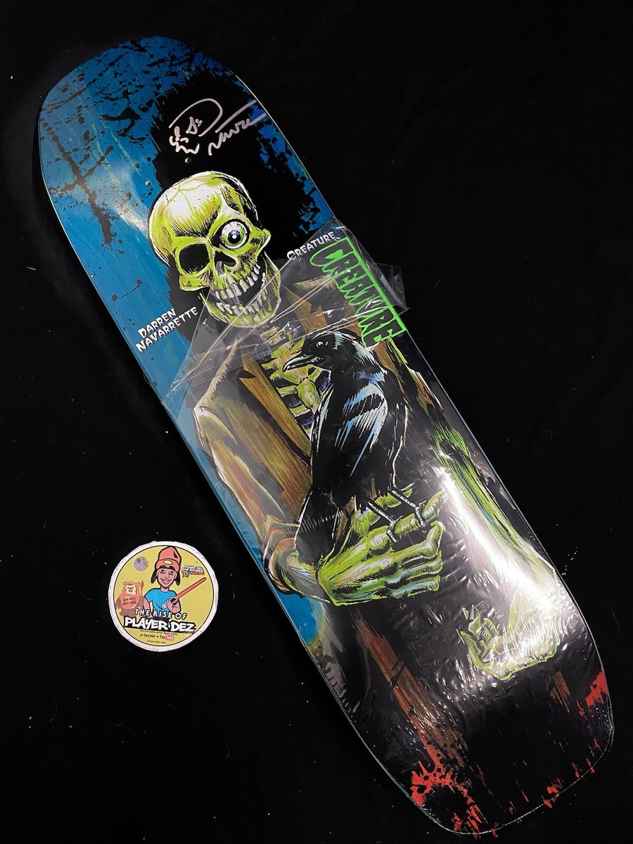 RARE SIGNED Creature Darren Navarrette Pro Model Skull Skateboard