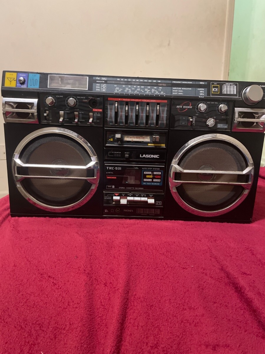 Lasonic TRC-931 Radio/Headphone Jack/Dual Cassette Boombox for