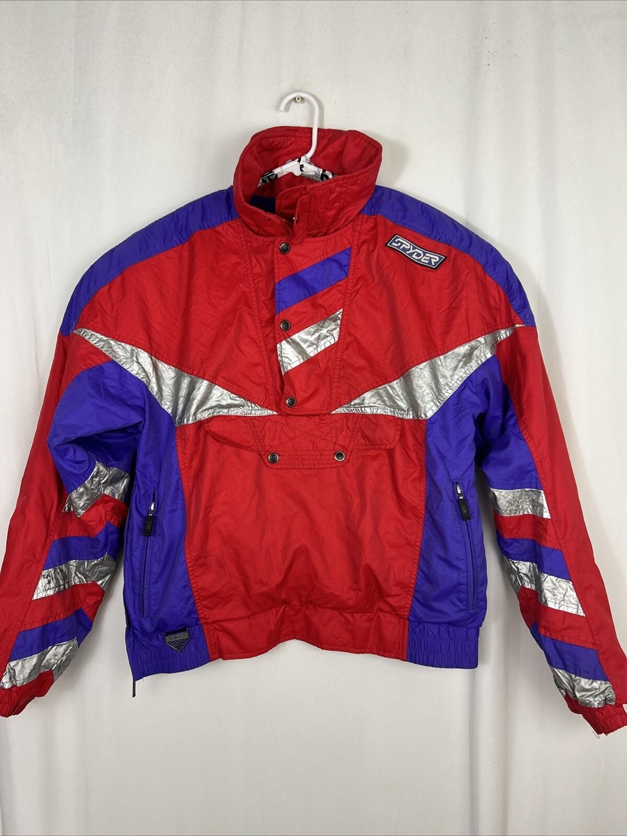 Vintage 80s Spyder Ski Jacket Pullover 1/4 Zip Japan Red Purple