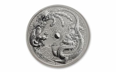 2017 ERROR VARIETY 1 OZ SILVER DRAGON & PHOENIX - PEARL OF WISDOM