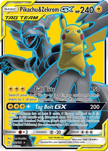Pikachu and Zekrom Tag Team GX 33/181 2019 World Championships | eBay