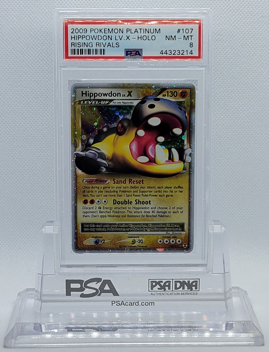 POKEMON RISING RIVALS HIPPOWDON LV X #107 ULTRA RARE HOLO FOIL PSA