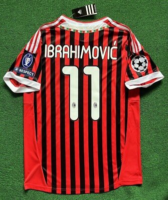 NWT AC Milan 11/12 Home Jersey “Ibrahimovic 11” (Medium) | eBay