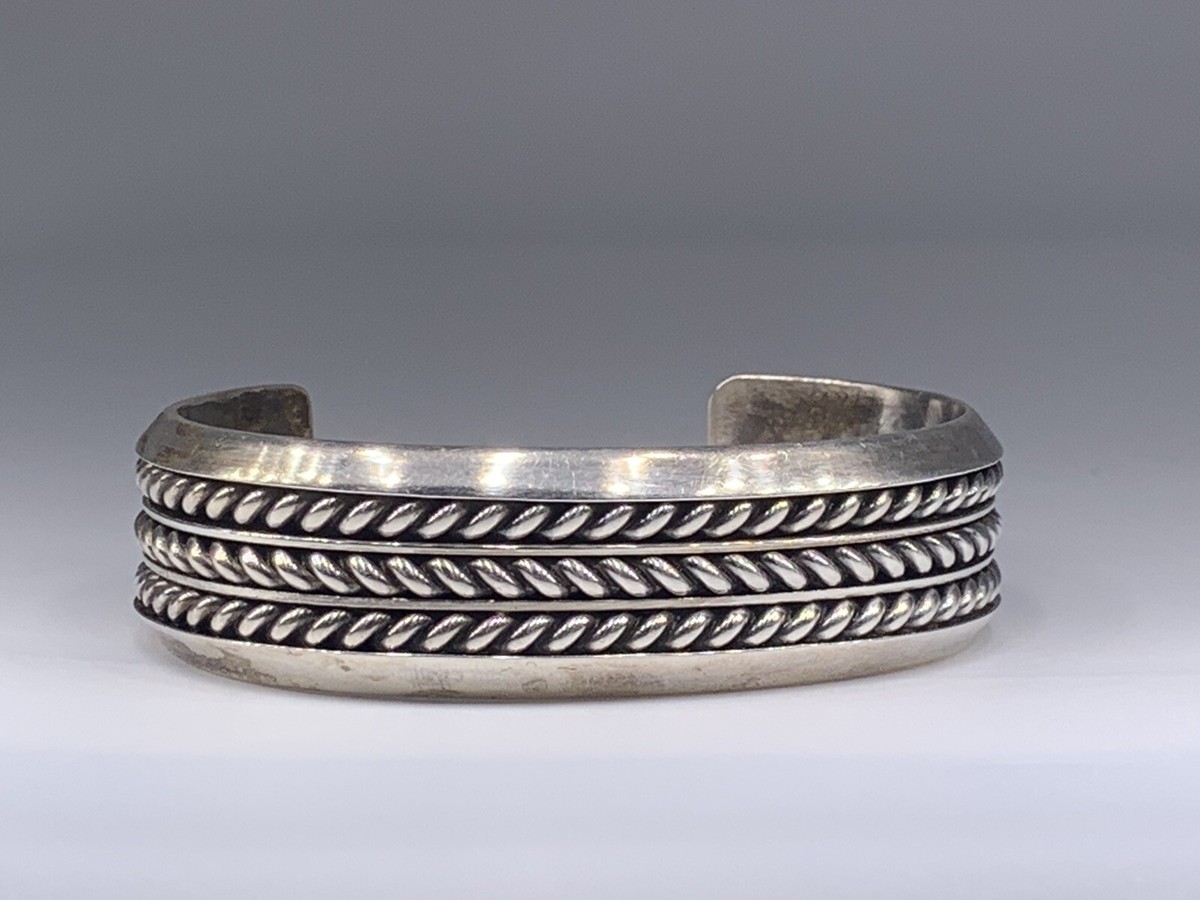 Native American Sterling Silver Navajo Handmade Tom Hawk Cuff