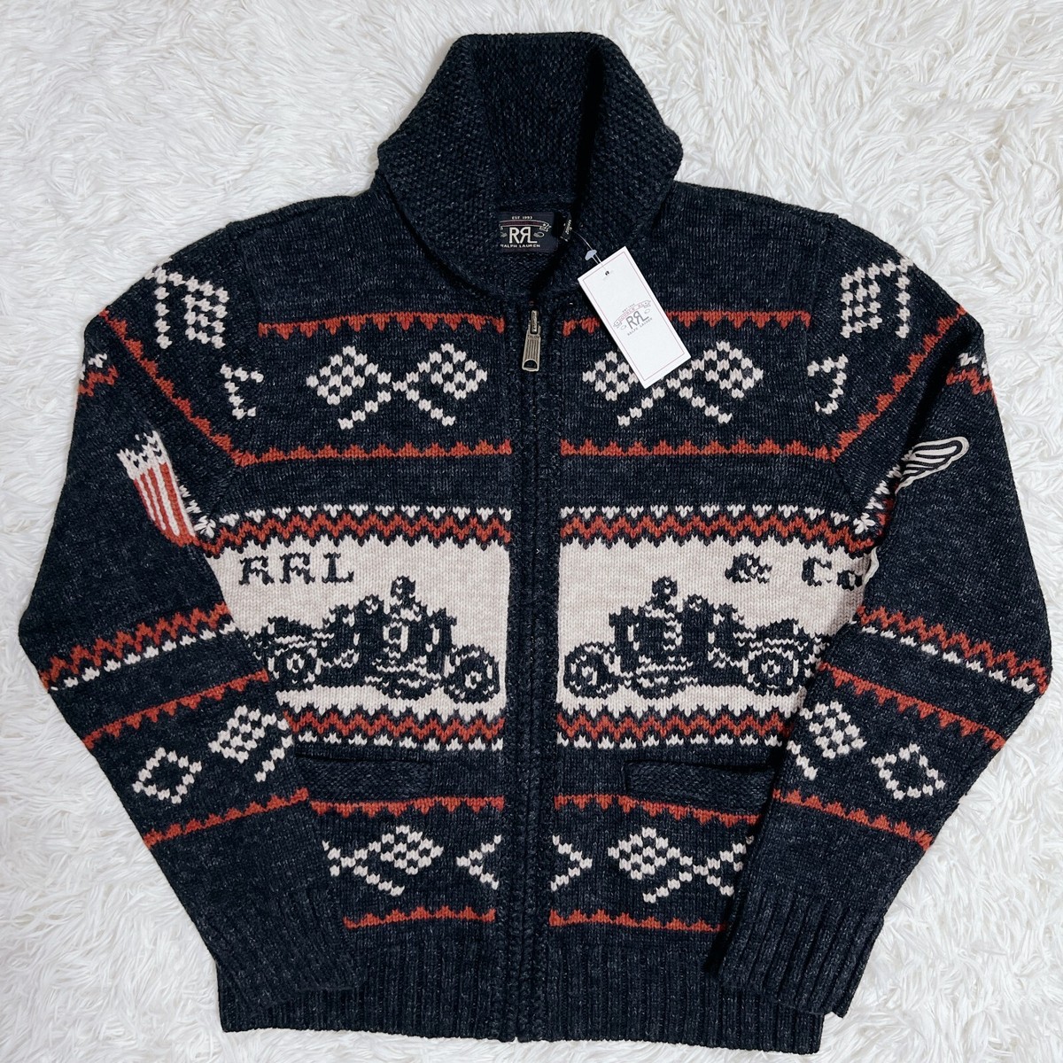 Double RL RRL Ralph Lauren Shawl Cardigan Full Zip Sweater