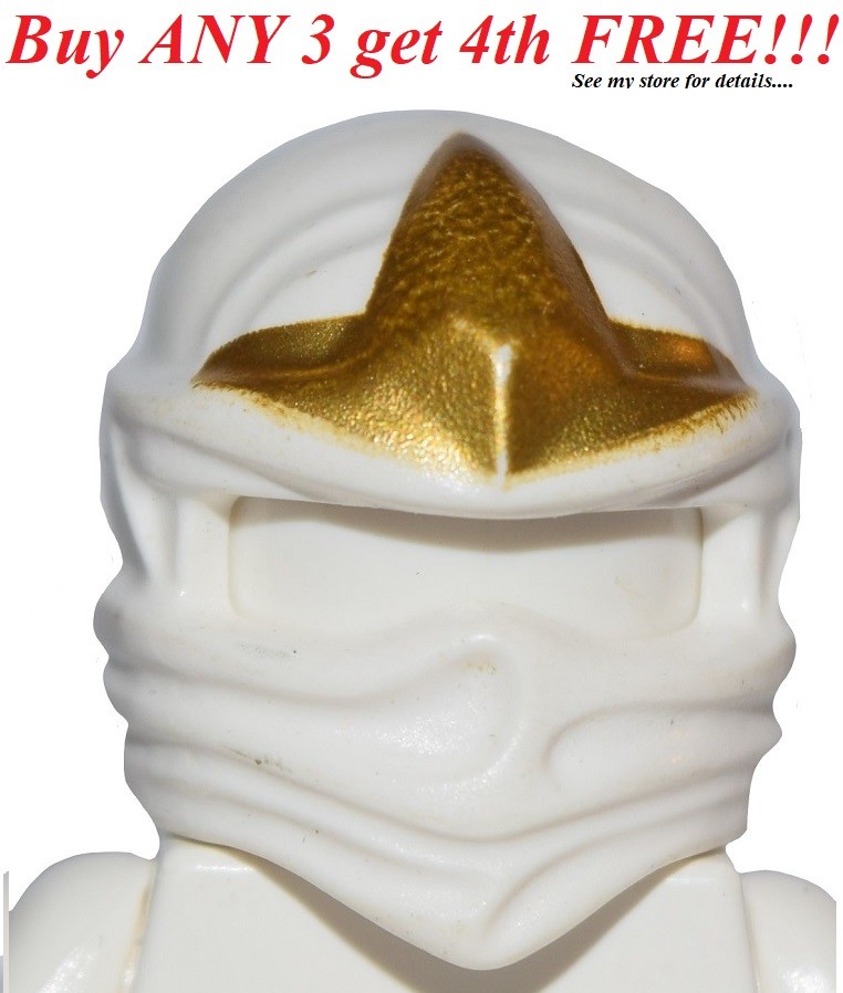 ☀️NEW Lego Ninjago Ninja WHITE HEAD WRAP ZX Zane Minifig