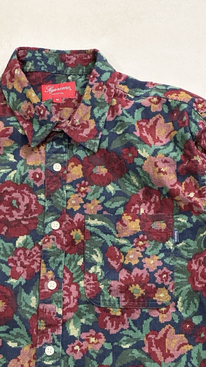 FW20 Supreme Digi Floral Corduroy Shirt Size M Medium Button Up