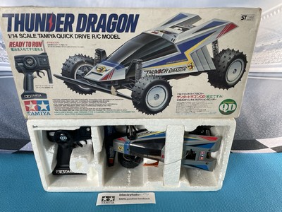 Vintage 1989 TAMIYA 1/14 Thunder Dragon Quick Drive RC Car 46003 w