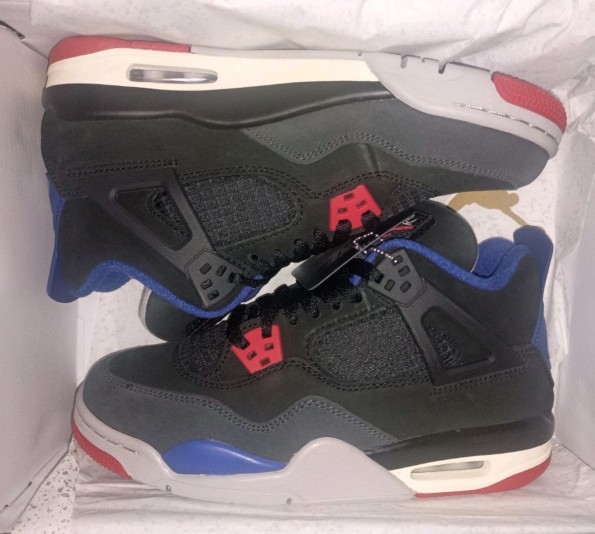 Air Jordan 4 Retro OG (GS) Black/Fire Red-Deep Royal Blue IB4171