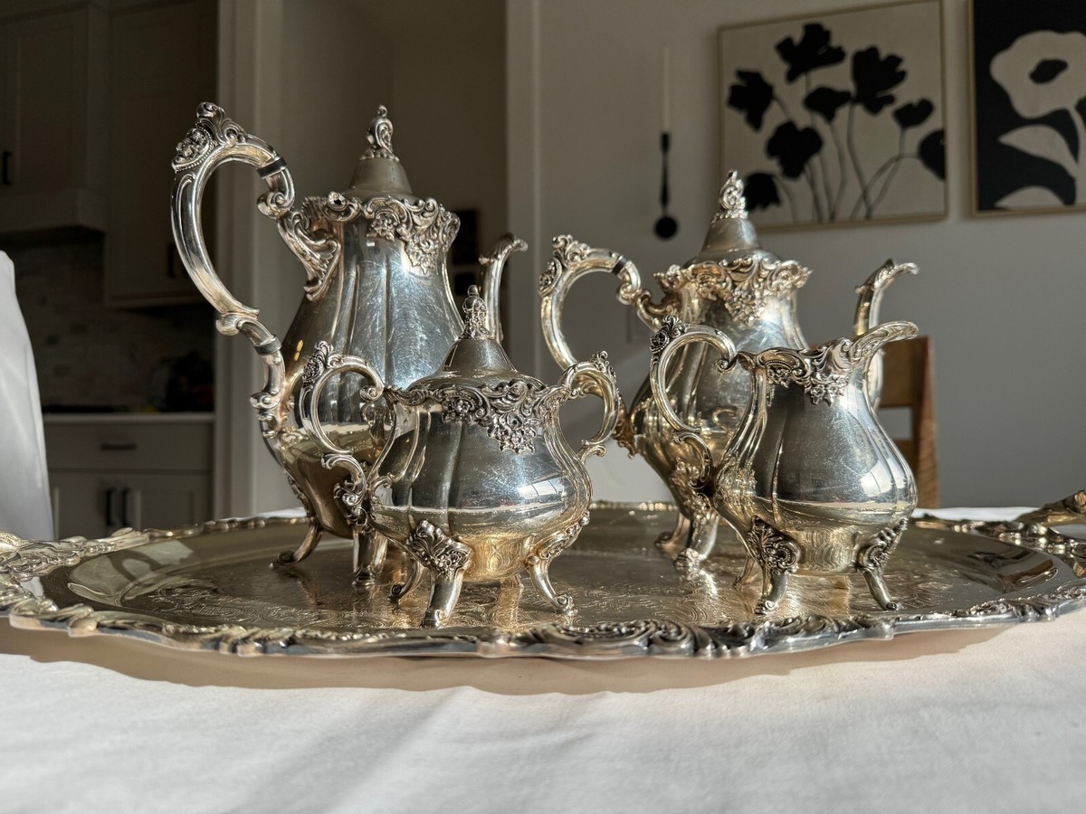 Wallace Silver plate Baroque Coffee & Tea Service set | eBay