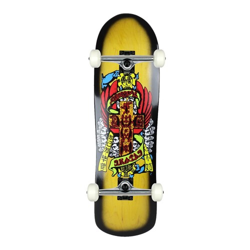 Dogtown Skateboard Complete Bigger Boy Neon Green/Orange Cross 9.5
