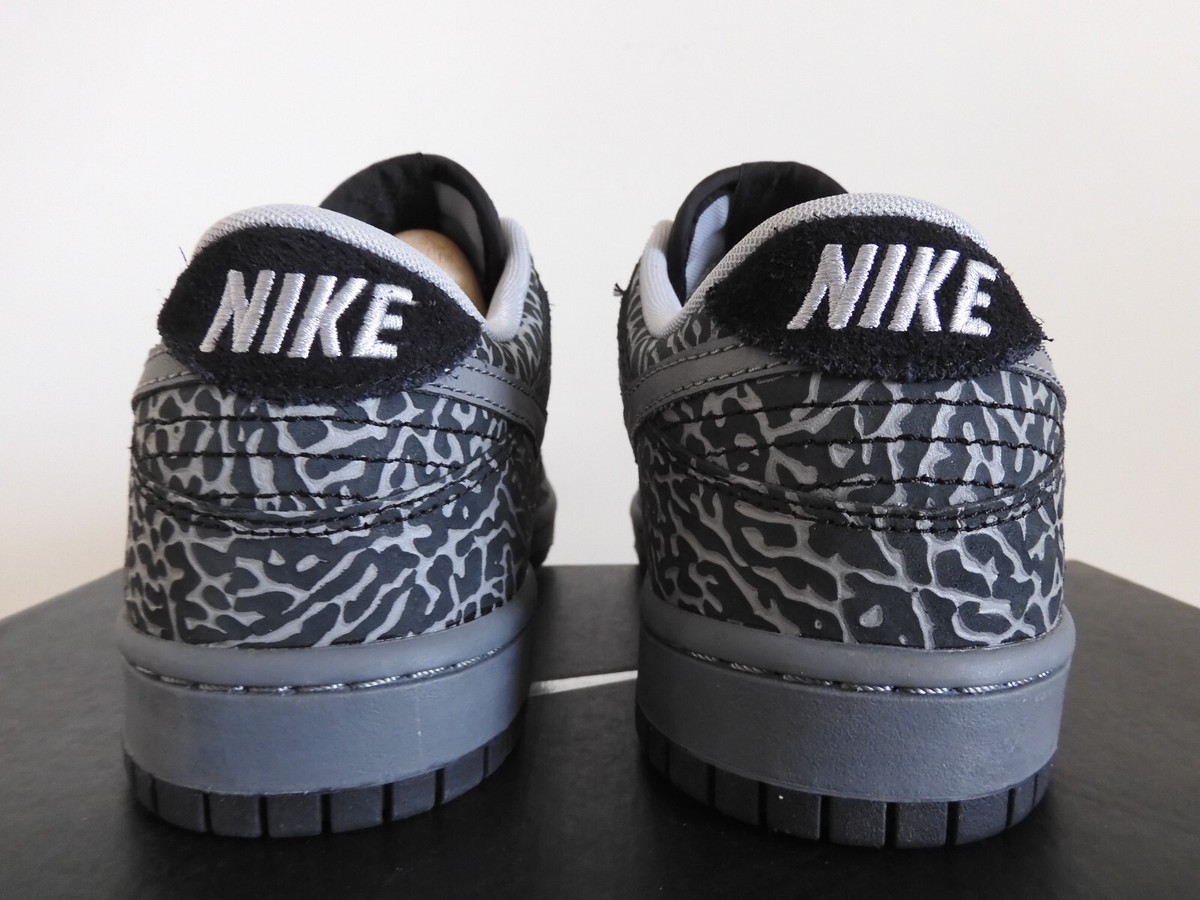 Nike Id Dunk Low Sb Supreme Elephant Print Grey-Black Sz 9 Rare