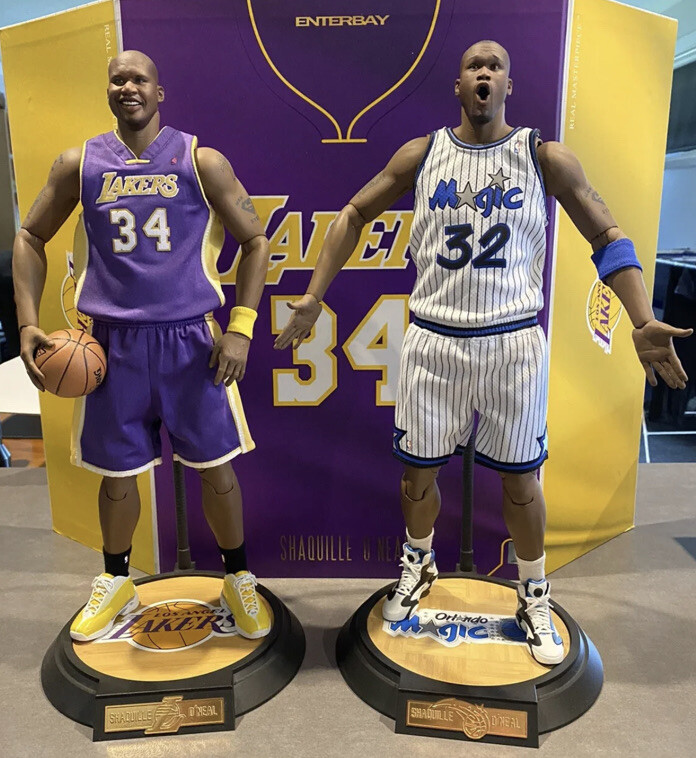NBA Enterbay Shaquille O'Neal (2)Pack 1/6th Scale Figure Lakers
