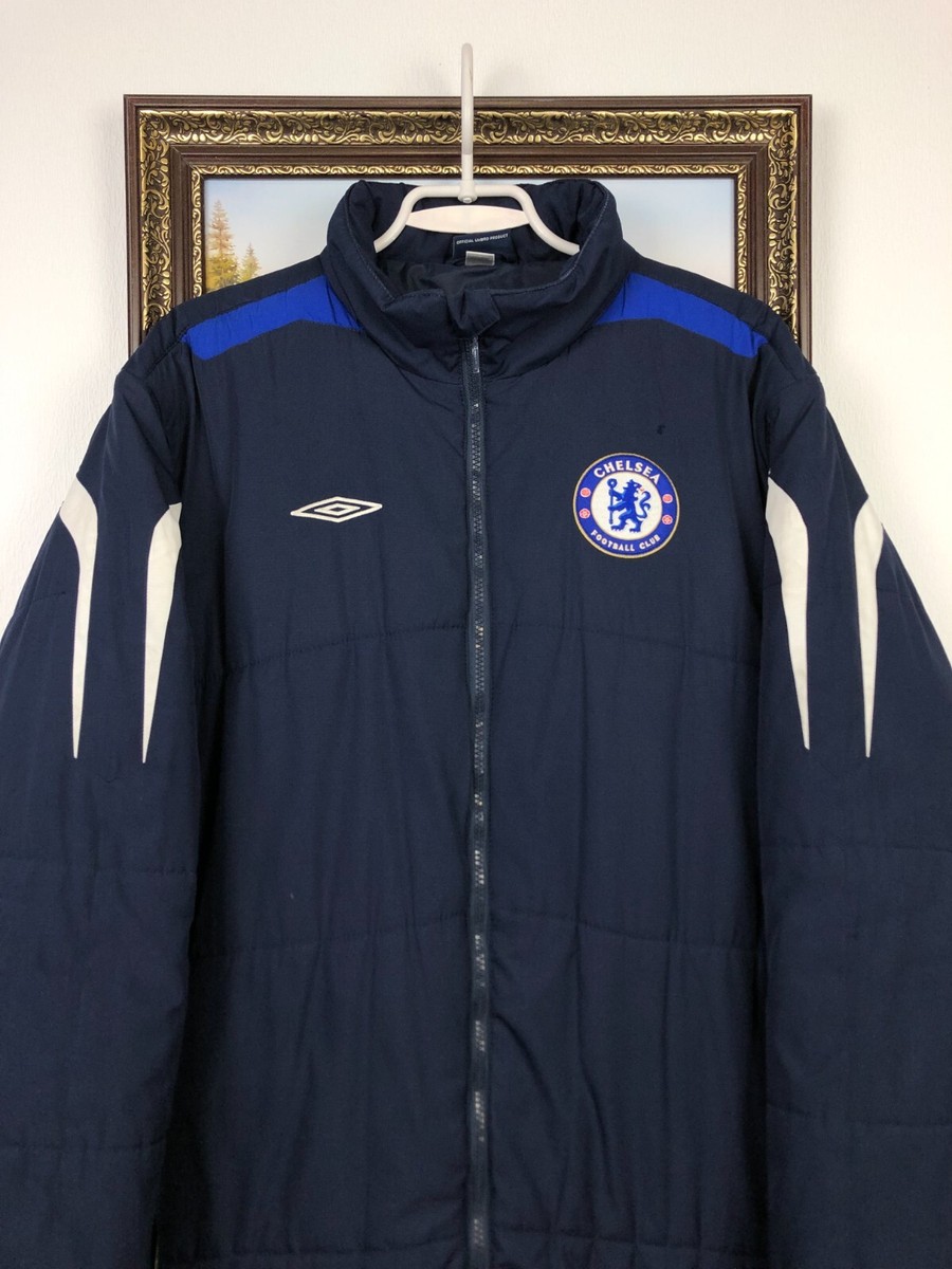 Vintage Umbro Chelsea Football Jacket Soccer Bomber Blue Rare Mens