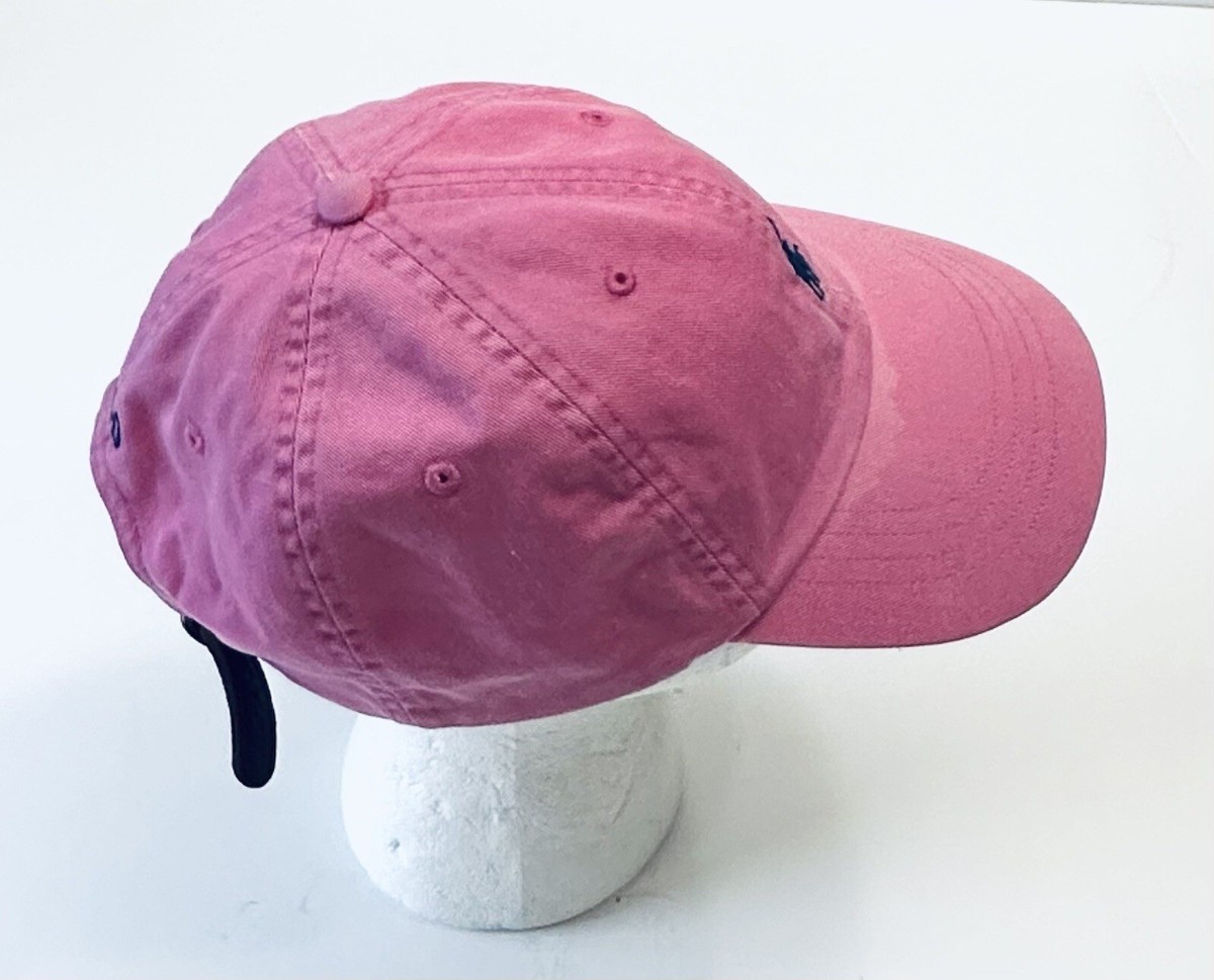 Polo Ralph Lauren Vintage Pink Pony Logo Leather Strap back Hat | eBay