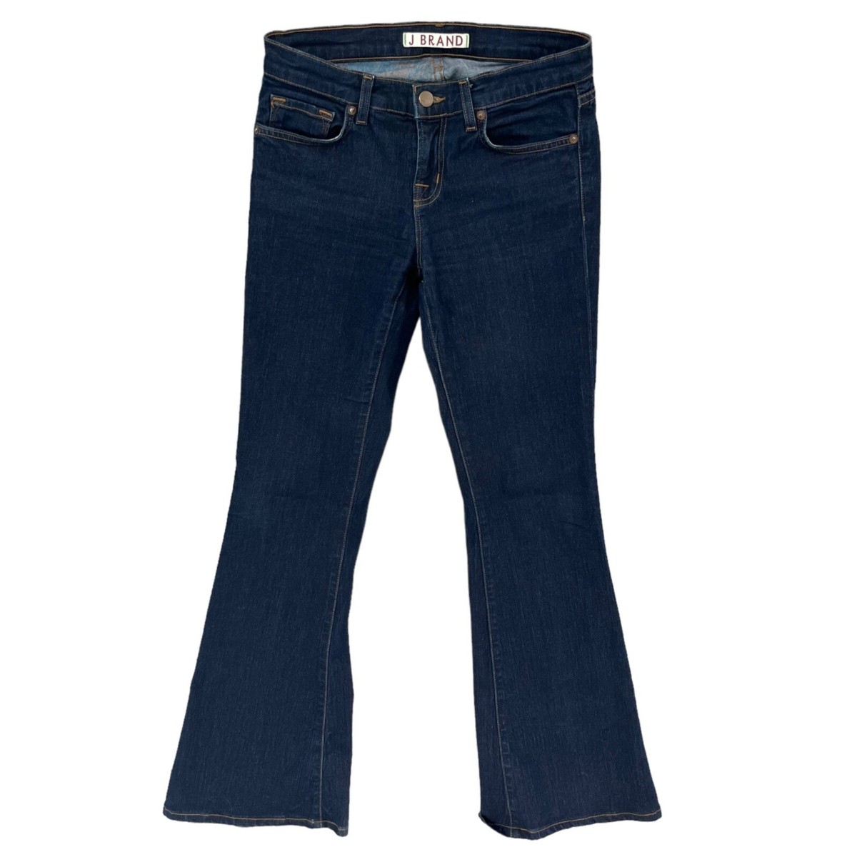 J Brand Babe Starless Flare Jeans Womens Dark Blue Cotton Stretch