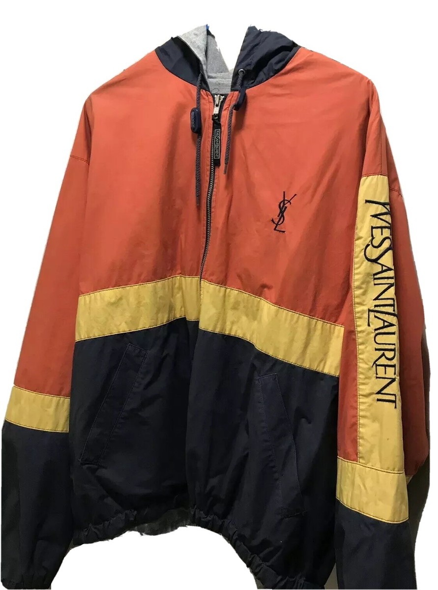😳MEN'S VINTAGE YVES SAINT LAURENT YSL SPELL OUT HOODED LOGO