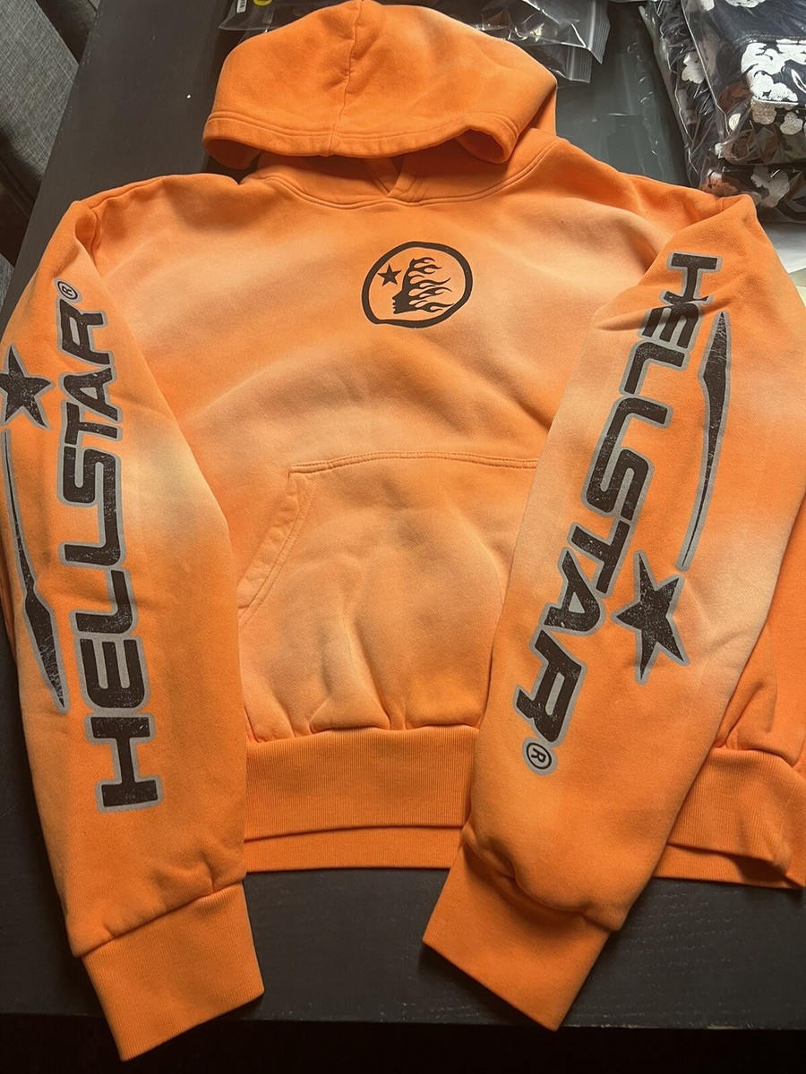 Brand New Hellstar Fire Orange Hoodie Orange Dye 2023 Size Medium