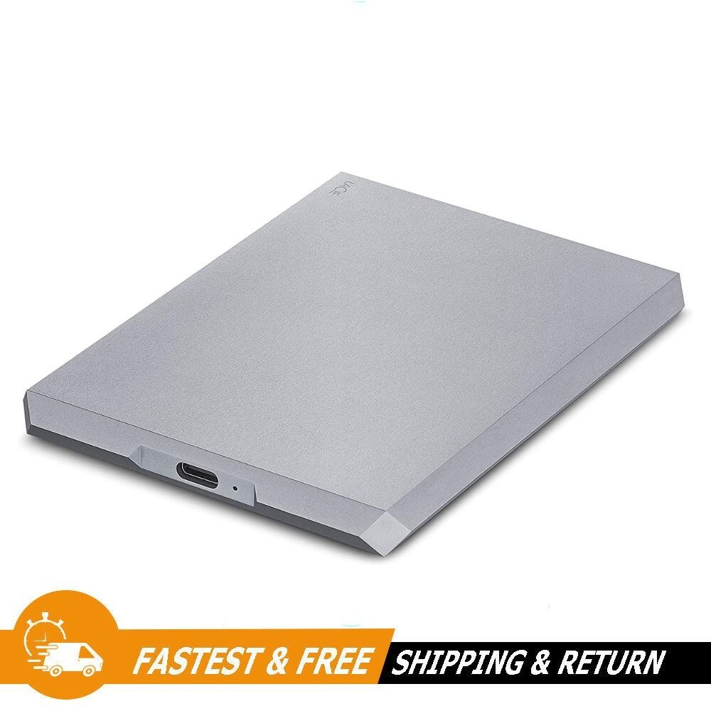 LaCie Mobile Drive 2TB USB-C Portable External HD, Space Gray