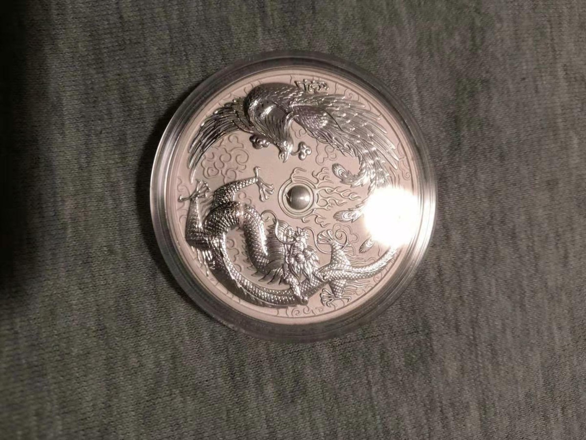 2017 ERROR VARIETY 1 OZ SILVER DRAGON & PHOENIX - PEARL OF WISDOM
