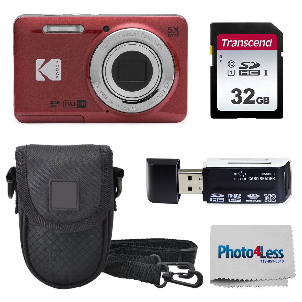 Kodak PIXPRO FZ55 Digital Camera (Red) Bundle 819900014075| eBay