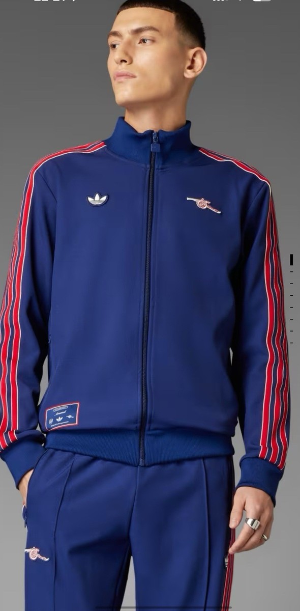 Sz M Adidas Originals Arsenal Terrace Icons Track Jacket Blue Top