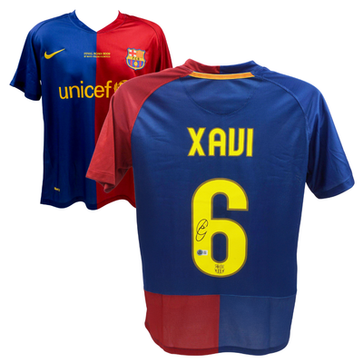 Xavi Hernandez Signed Barcelona 2009 UCL Final Soccer Jersey #6