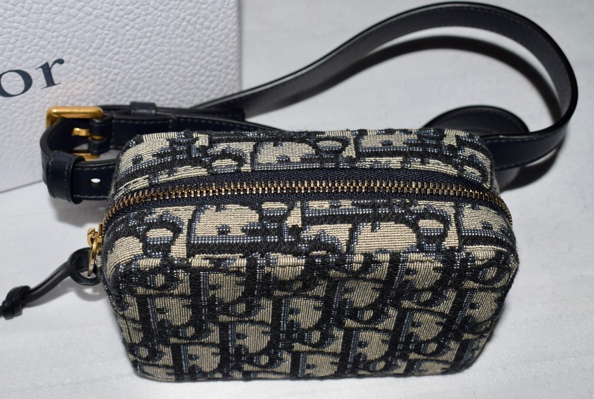 Authentic Christian Dior Oblique Fanny Pack Waist Purse Belt Bag