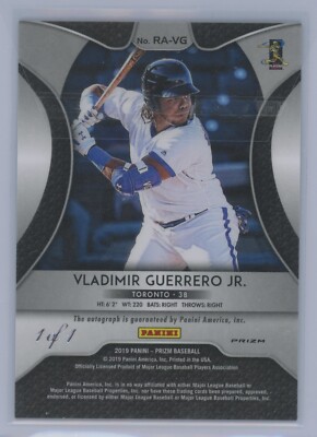 VLADIMIR GUERRERO JR. 2019 Panini Prizm Black Finite White Sparkle