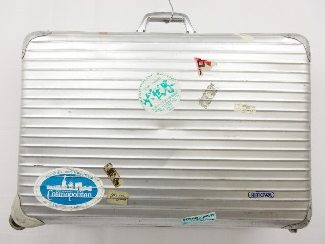RIMOWA Blue logo Topaz Stick handle Carry case Suitcase Aluminum