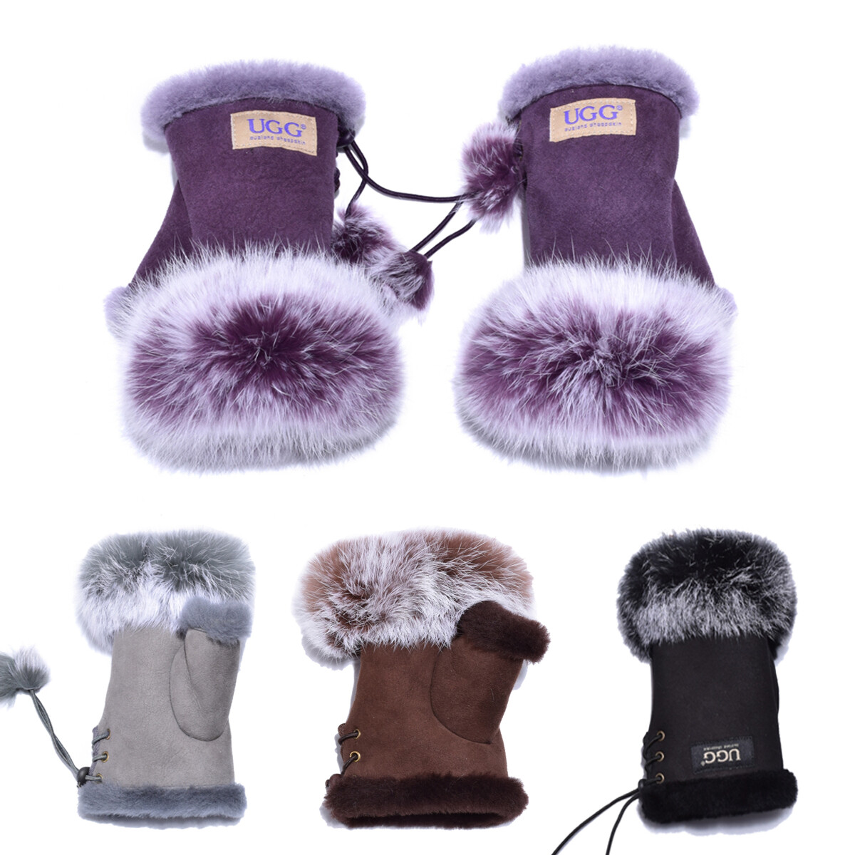 UGG Fingerless Gloves Womens Australian Premium Sheepskin Leather