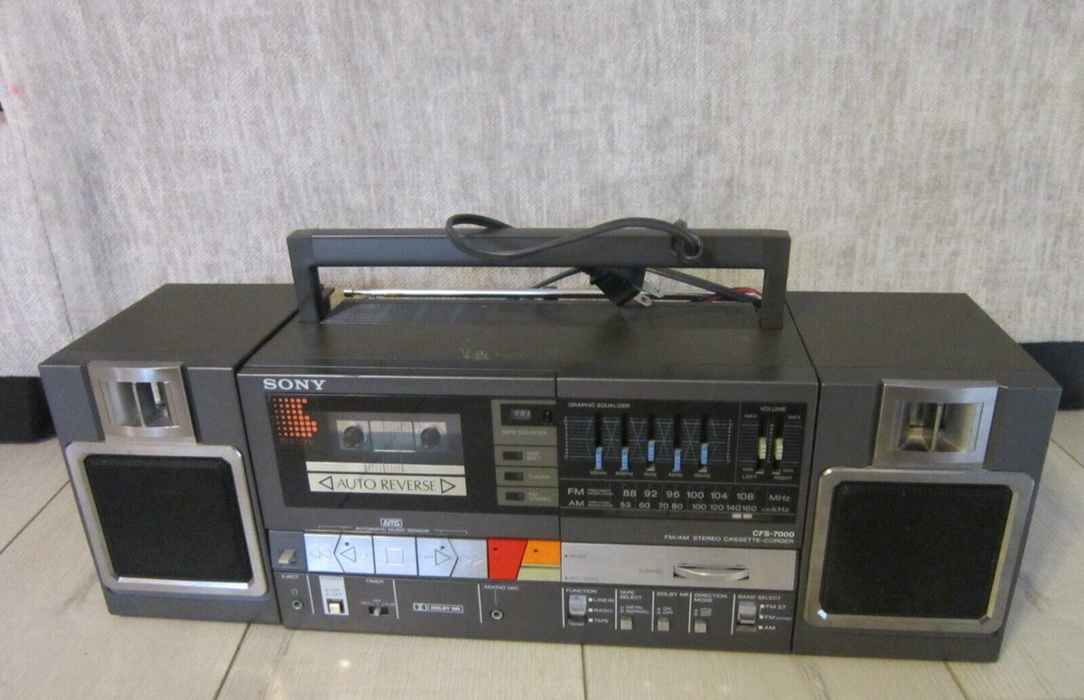 Sony CFS-7000 AM/FM Portable Cassette Tape Stereo Boombox | eBay