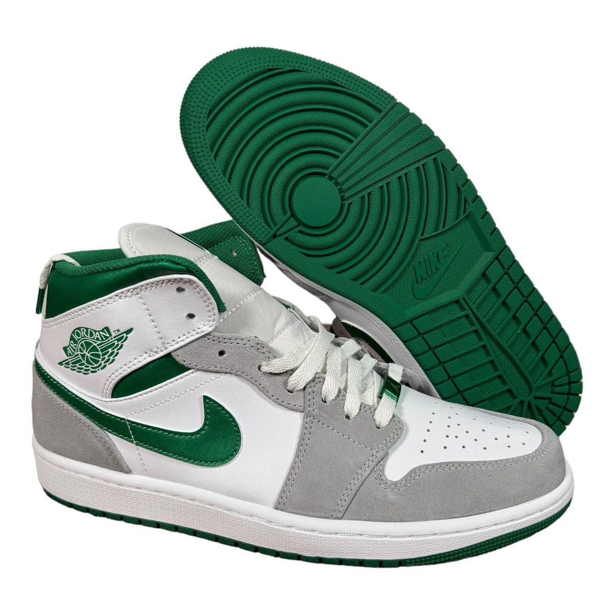 Size 9.5 - Jordan 1 Mid SE Gray Pine Green DC7294-103 | eBay