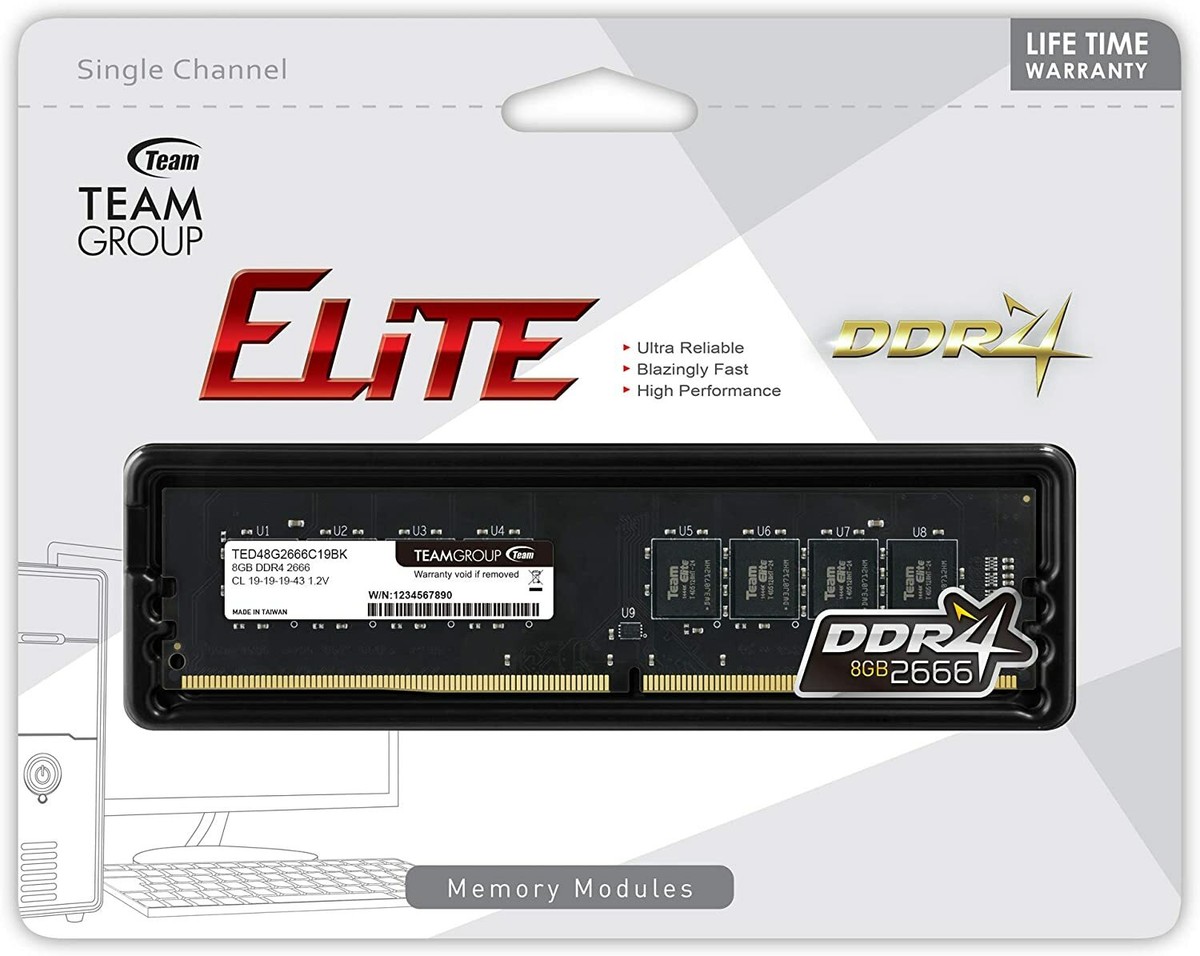 TEAM GROUP ELITE RAM DDR4 8GB 2666MHz PC4-21300 TED48G2666C1901 | eBay