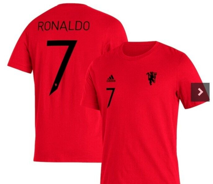 Cristiano Ronaldo Manchester United Adidas #7 XL T-Shirt Red